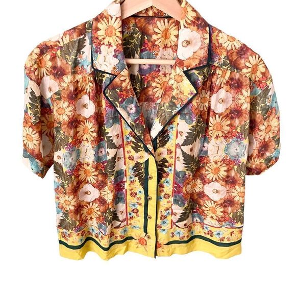 NEW Anthropologie The Moxy Collective Floral  Top - Picture 9 of 9